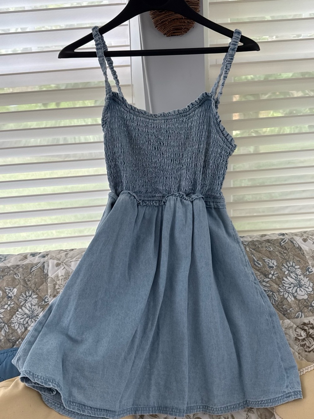 American Eagle Outfitters Light Blue Smocked Sundress
